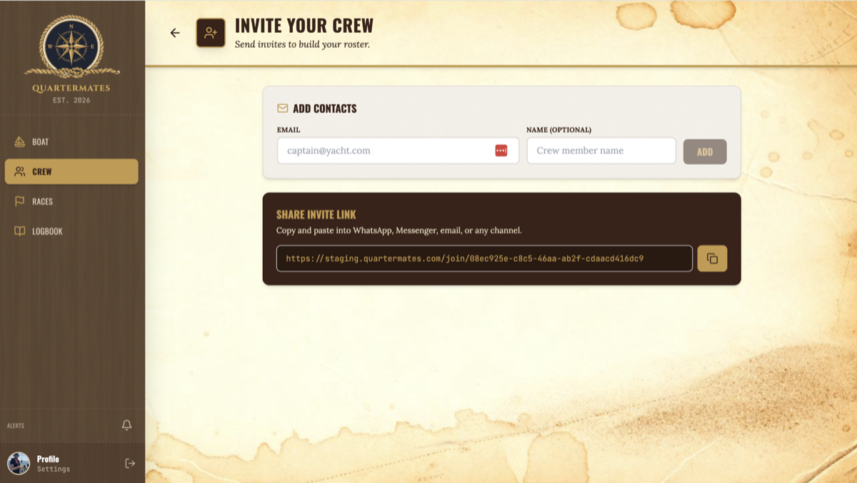 Crew Invites Are Live: One Link, Thirty Seconds, Done